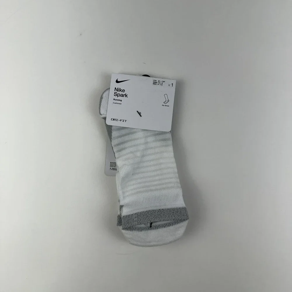 New Womens Nike Spark Lightweight White Running No Show Socks Size 7.5-9